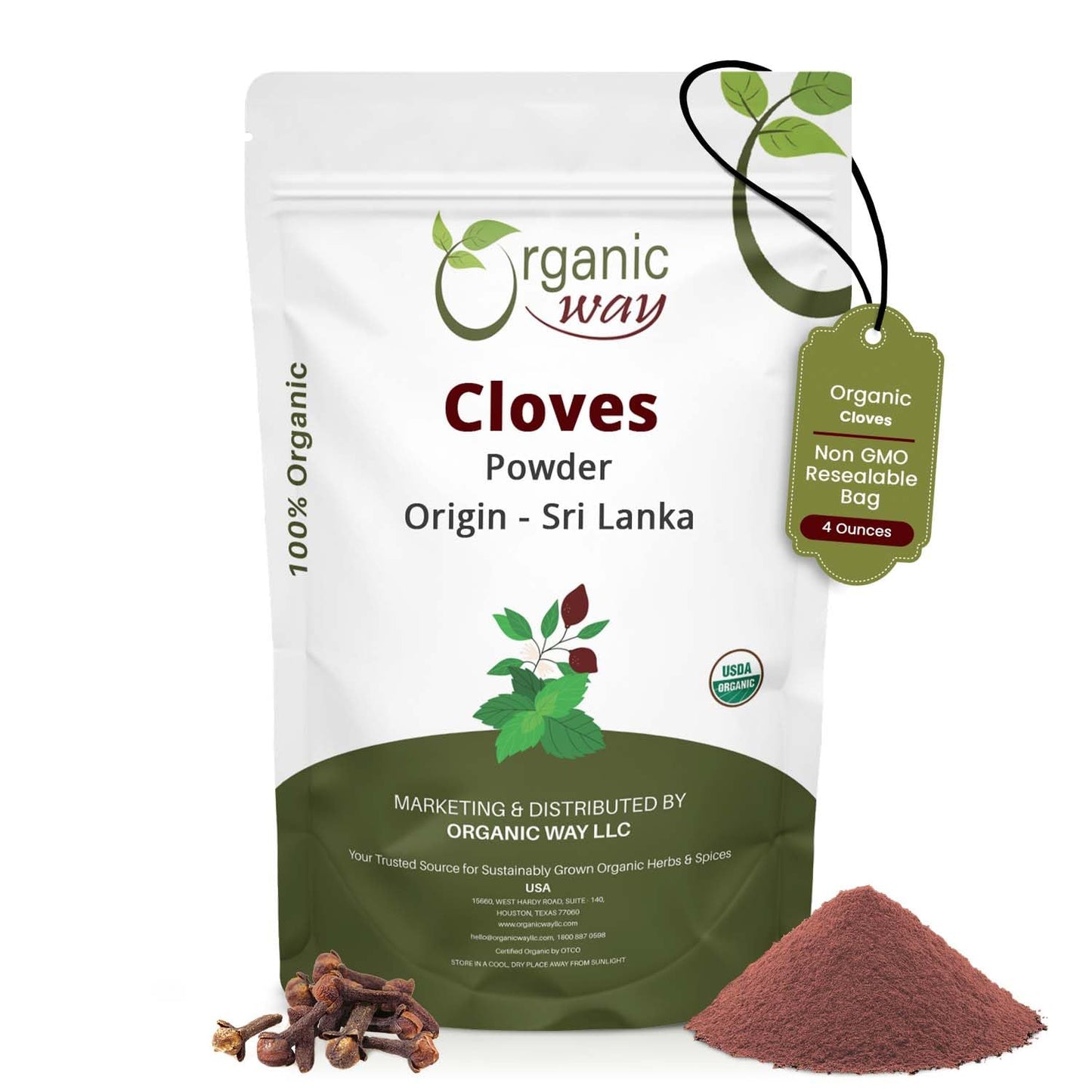 Organic Way Enhanced Cloves Powder (Syzygium Aromaticum) - Aromatic Spice | Organic & Kosher Certified | Raw, Vegan, Non Gmo & Gluten Free | Usda Certified | Origin - Sri Lanka (4 Ounce (Pack Of 1))