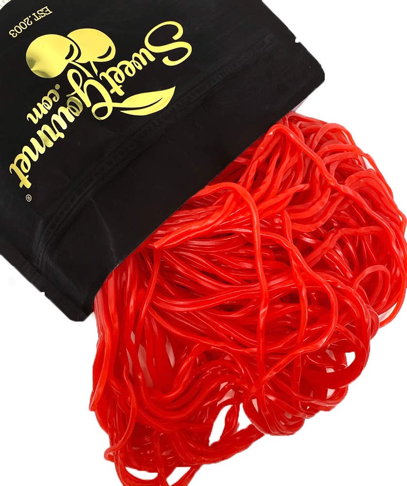 SweetGourmet Strawberry Dutch Licorice Laces | Bulk Candy | 1 Pound