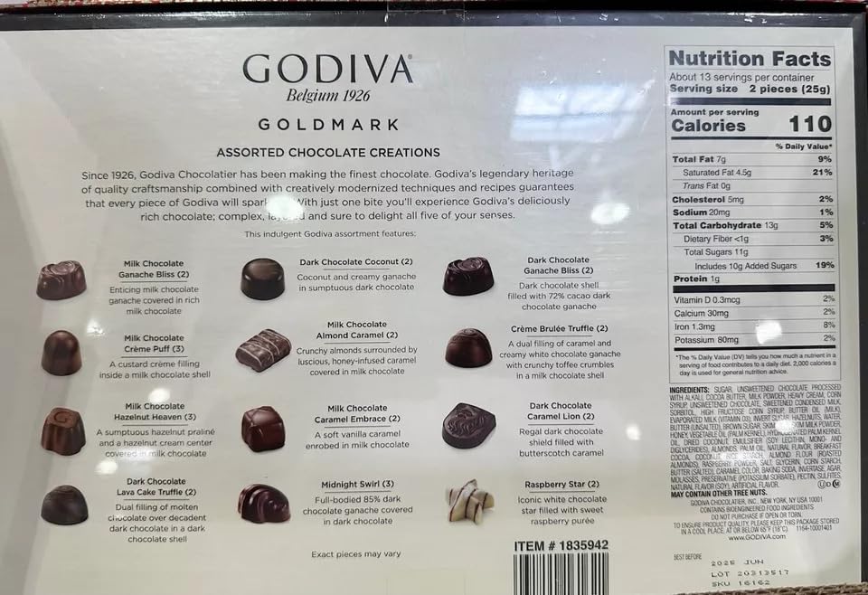 Godivas Belgium Goldmark Assorted chocolate 10.9 OZ