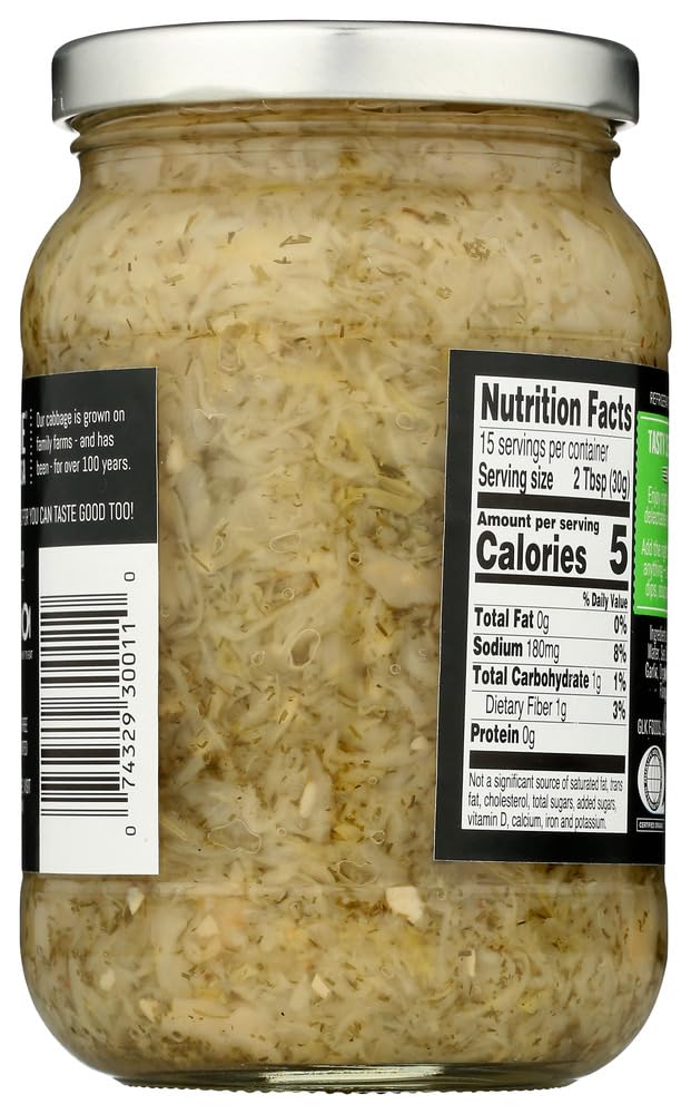 Saverne Artisanal Kraut: Dill & Garlic (Pack Of 3) 16 Oz Jars