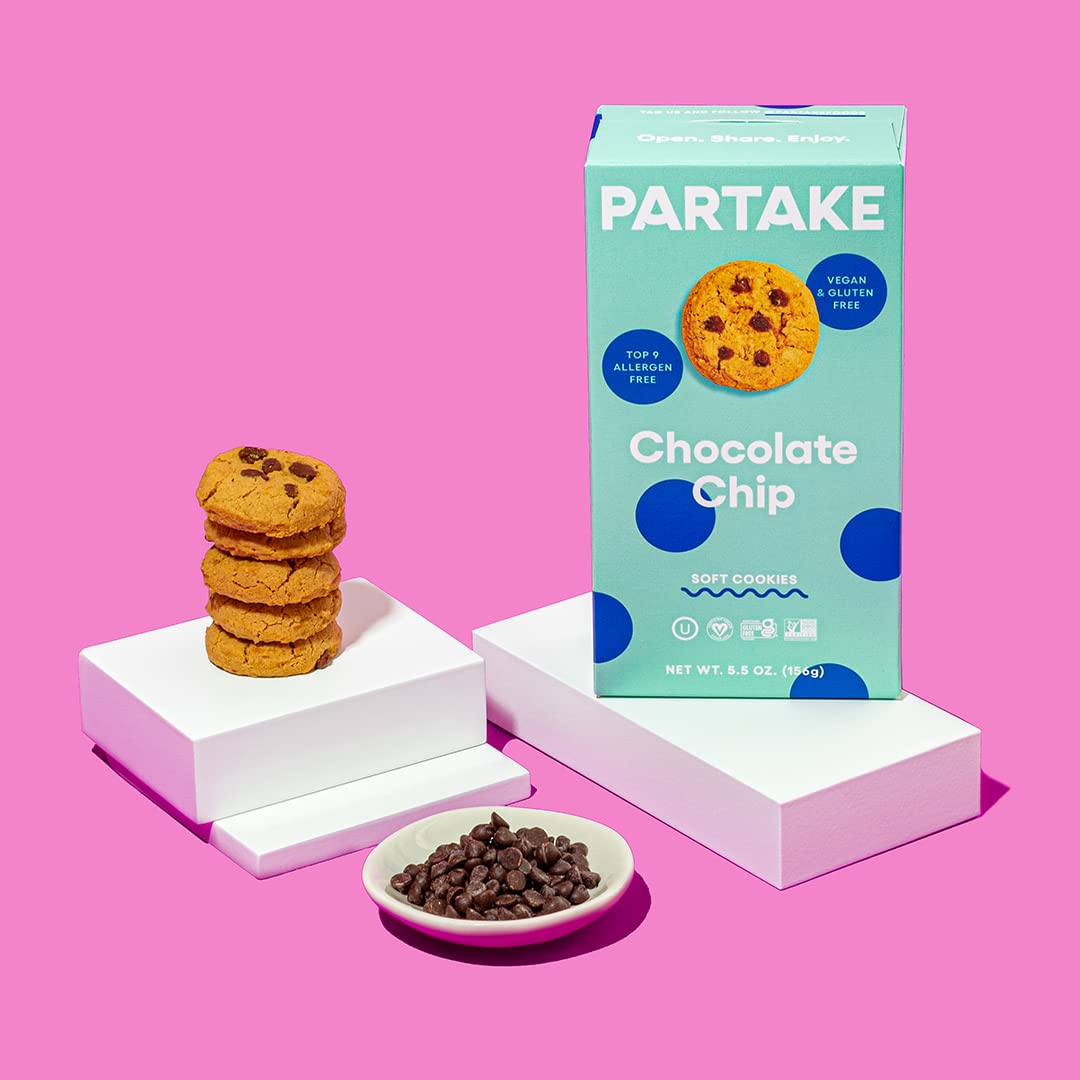 Gluten Free Soft Baked & Crunchy Vegan Cookies by Partake - 8 Boxes | Vegan, Allergy Friendly | No Peanuts, Soy, Dairy, Tree Nut