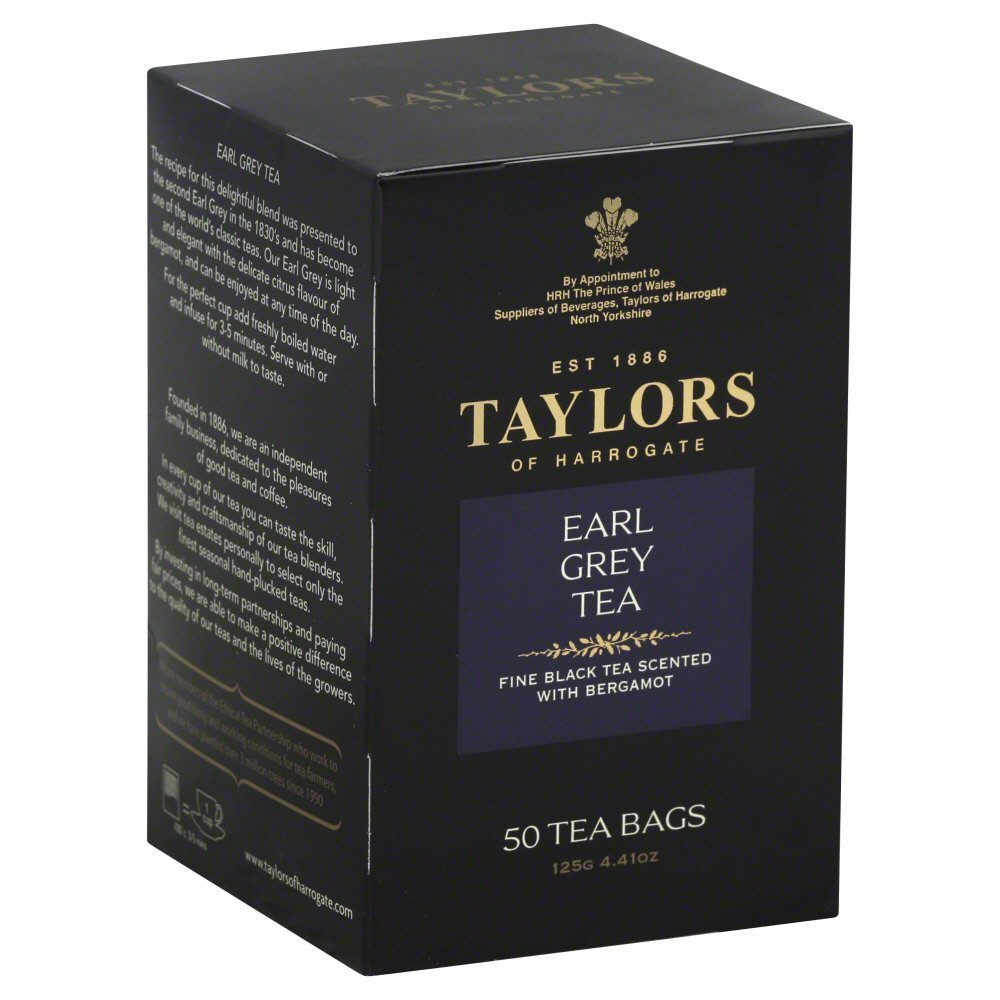 Taylors Of Harrogate Earl Grey, 50 Teabags, Black