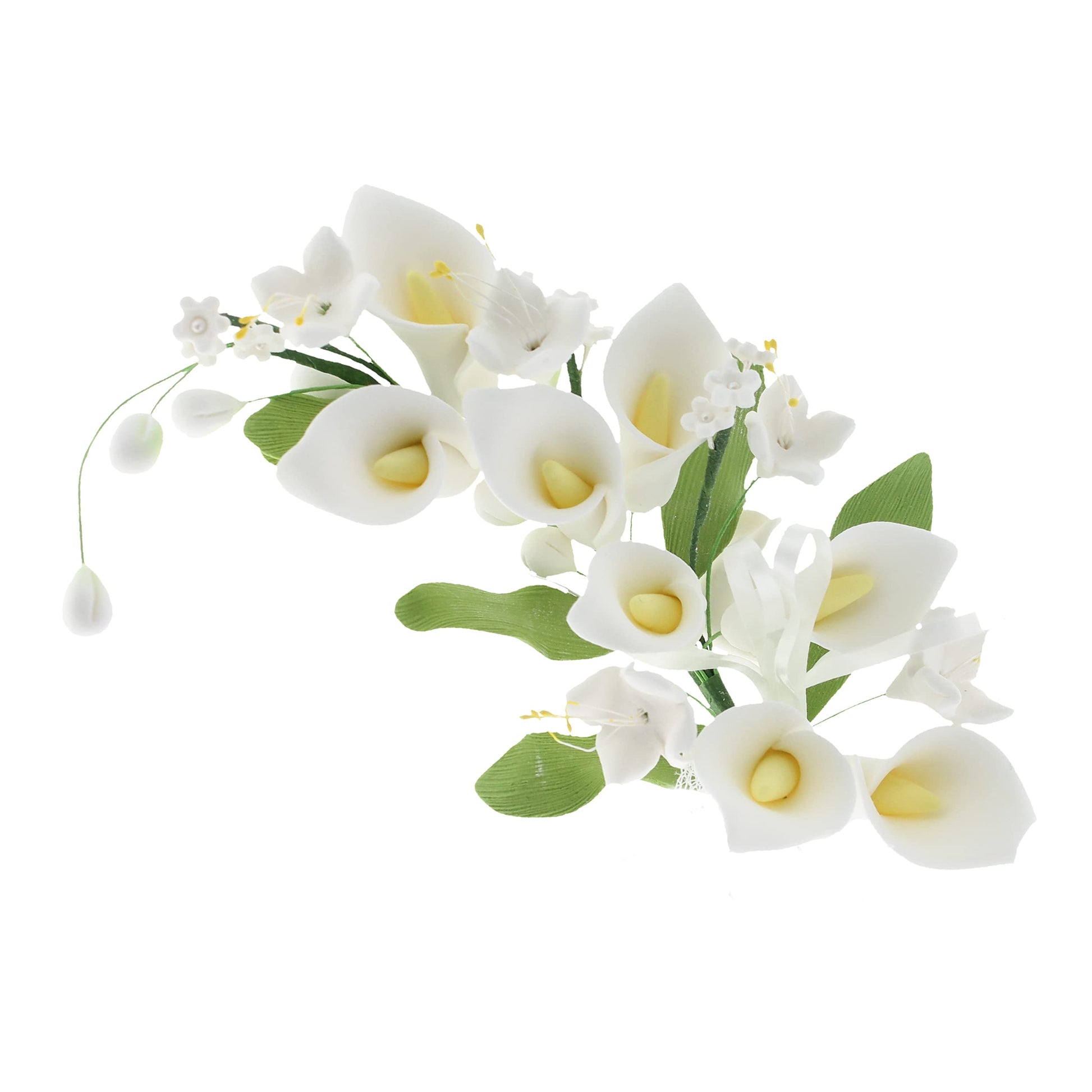 Global Sugar Art Calla Lily Cascade Sugar Cake Flowers Cake Topper Spray, White, 1Count By Chef Alan Tetreault