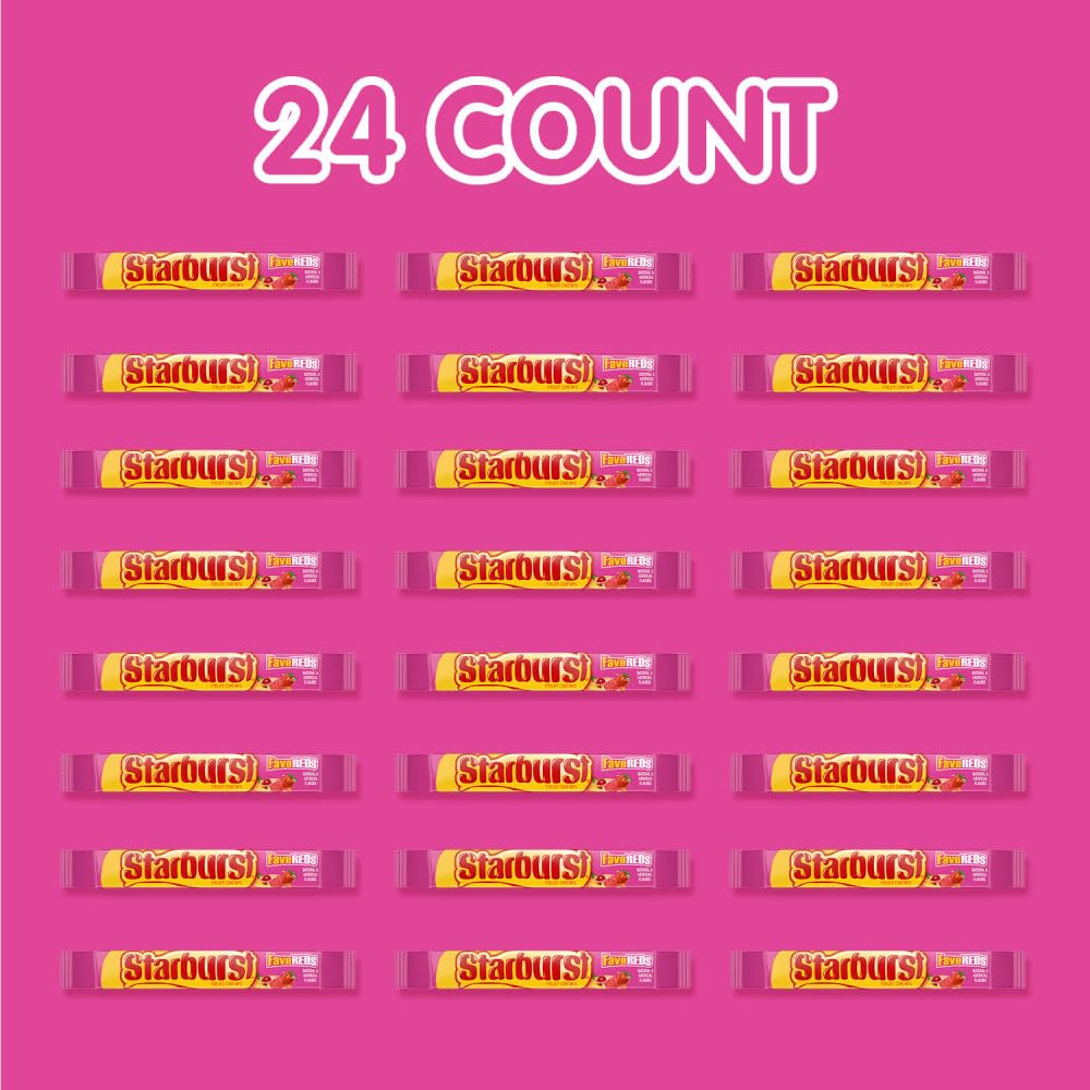 Starburst Favereds Chewy Candy Bulk Pack, Full Size, 2.07 Oz, (Pack Of 24)