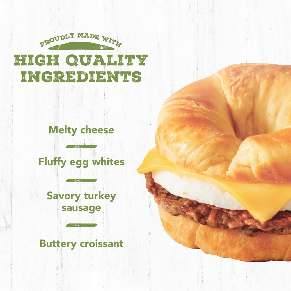 Jimmy Dean Delights Turkey Sausage, Egg White & Cheese Croissant Sandwiches, 4 Count (Frozen)