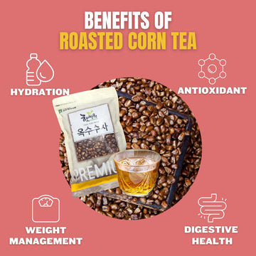 Korean Roasted Corn Tea (400G) - 100% Natural, Traditional Hot Or Cold Oksusu Char, Healthy Beverage From Korean-Grown Corn, Eas