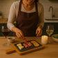Creative Home Slate And Pine Wood Serving Board With Handle 14.4 X 6.5 | Paddle Cheese Board For Rustic Charcuterie, Tapas, Dessert, Sushi Tray | Unique Kitchen Gift For Hosts