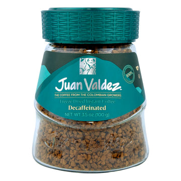 Juan Valdez Decaffeinated Freeze Dried Coffee 3.5 Oz - Premium Colombian Coffee, Pack Of 6