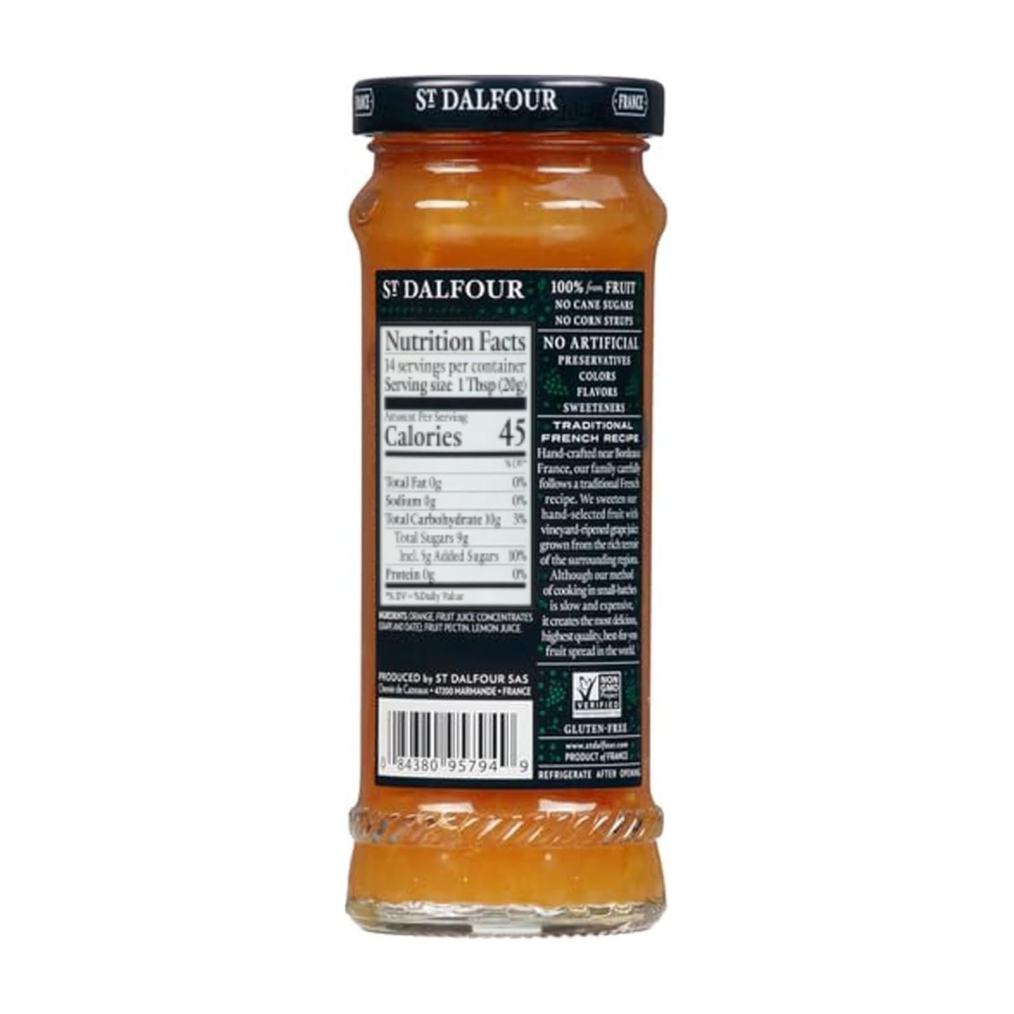 St. Dalfour Apple & Cinnamon Fruit Spread - 10Oz - 100% From Fruit, No Artificial Ingredients, Non Gmo, No Cane Sugars, All Natural, Made In France