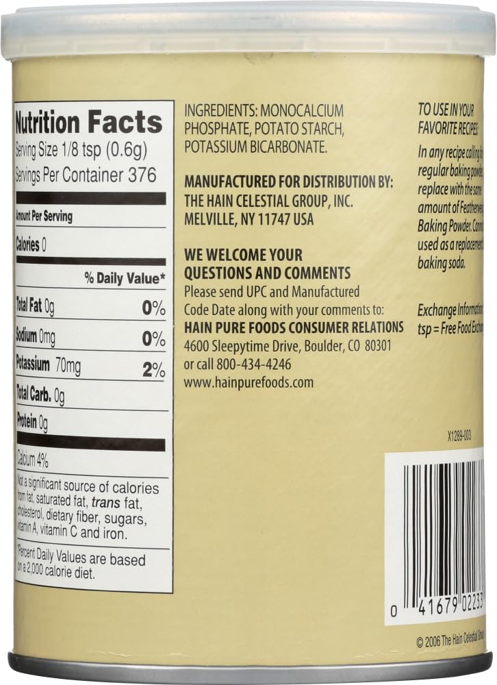 Hain Pure Foods Baking Powder Low Salt ( 12X8 Oz)12