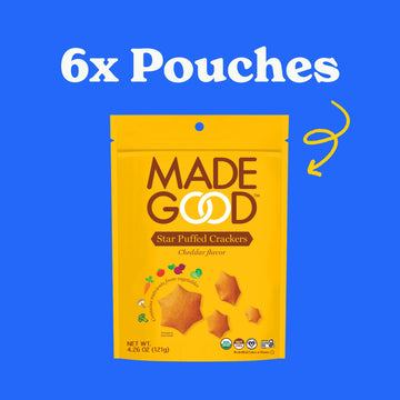 Madegood Cheddar Star Puffed Crackers (6 Bags - 4.26 Oz Each) Gluten Free And Organic Crackers, Healthy Snacks