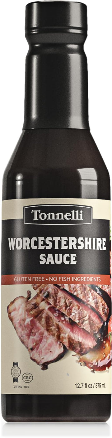 Tonnelli Vegan Friendly Worcestershire Sauce 12.7oz | Vegan  Fish Free  Gluten Free  Kosher