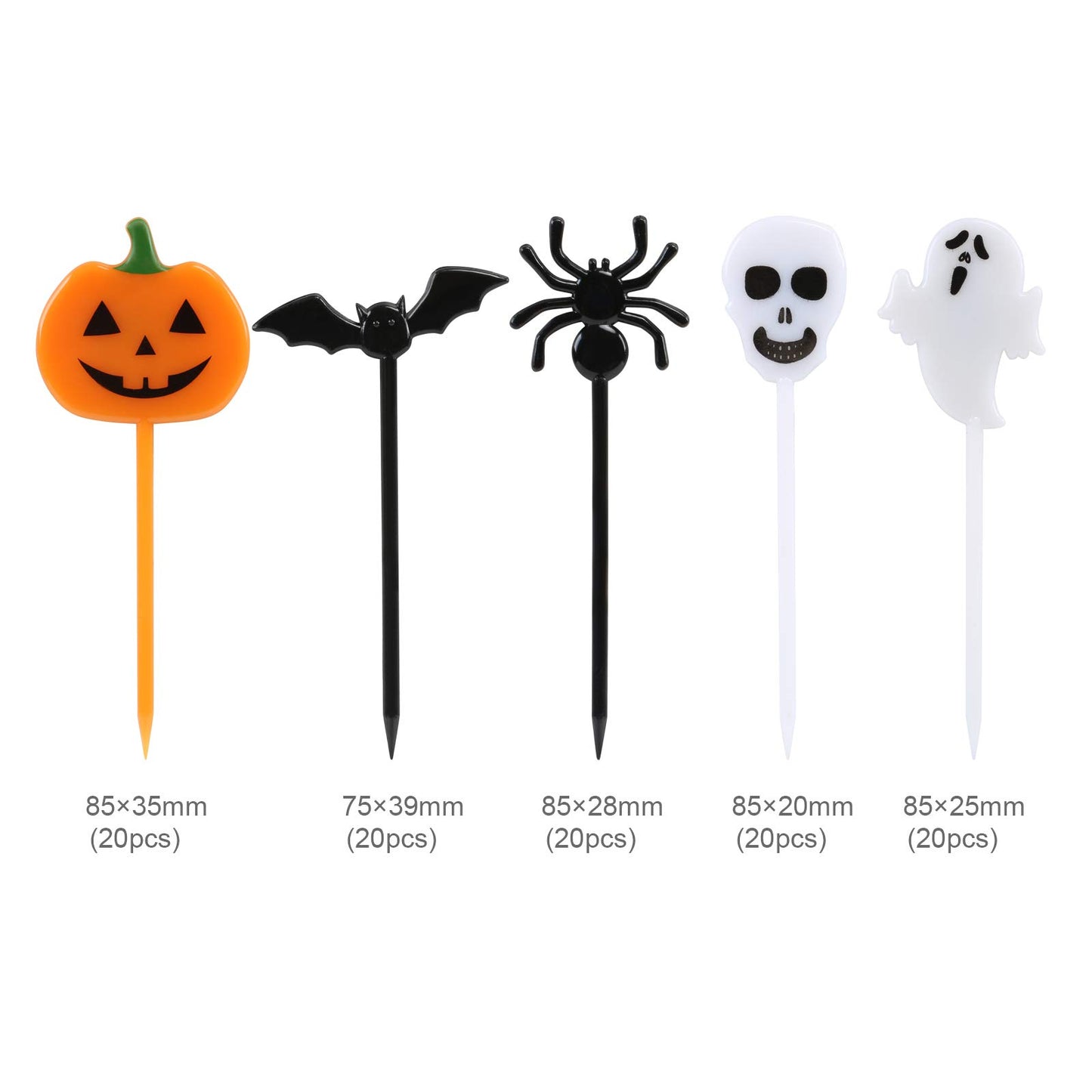 100 Pcs Halloween Picks Plastic Halloween Party Cupcake Toppers Halloween Appetizer Picks
