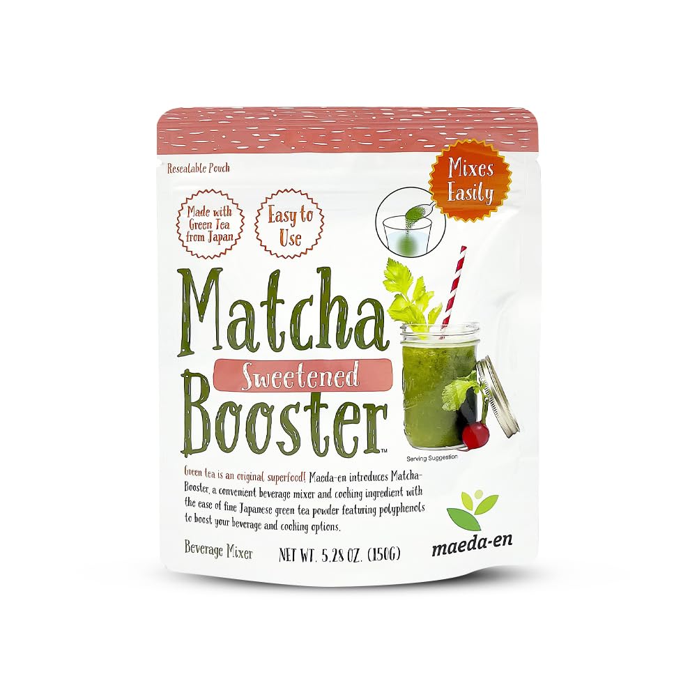 MAEDA-EN Matcha Booster Green Tea Powder 80g for Latte Smoothies Baking Resealable Pouch