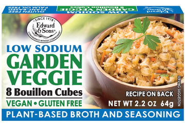 Edward & Sons Low Sodium Veggie Bouillon Cubes, 2.2 Ounce (Pack Of 12)