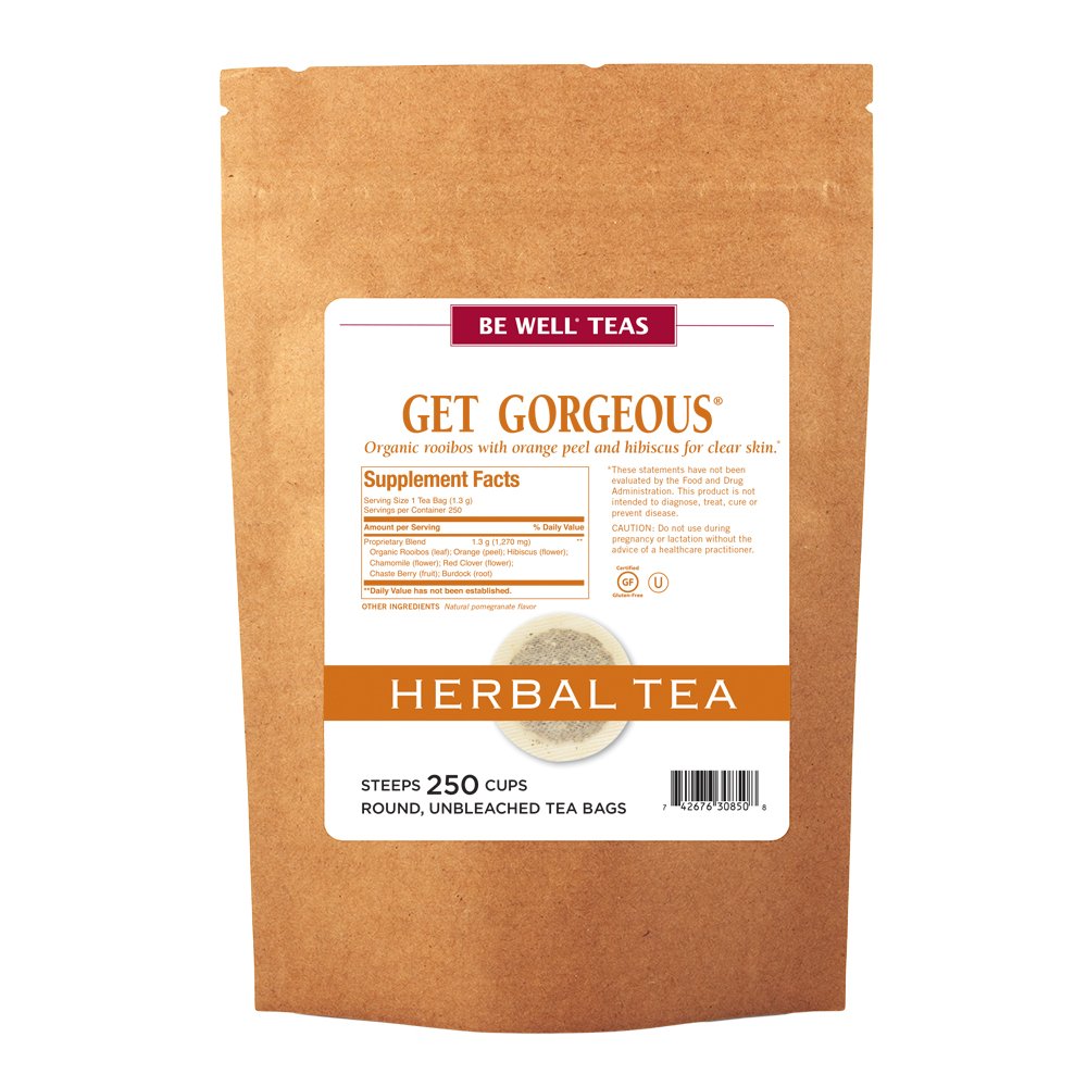 The Republic of Tea Be Well Teas, Get Gorgeous Herbal Tea, 250 Count Refill Pack