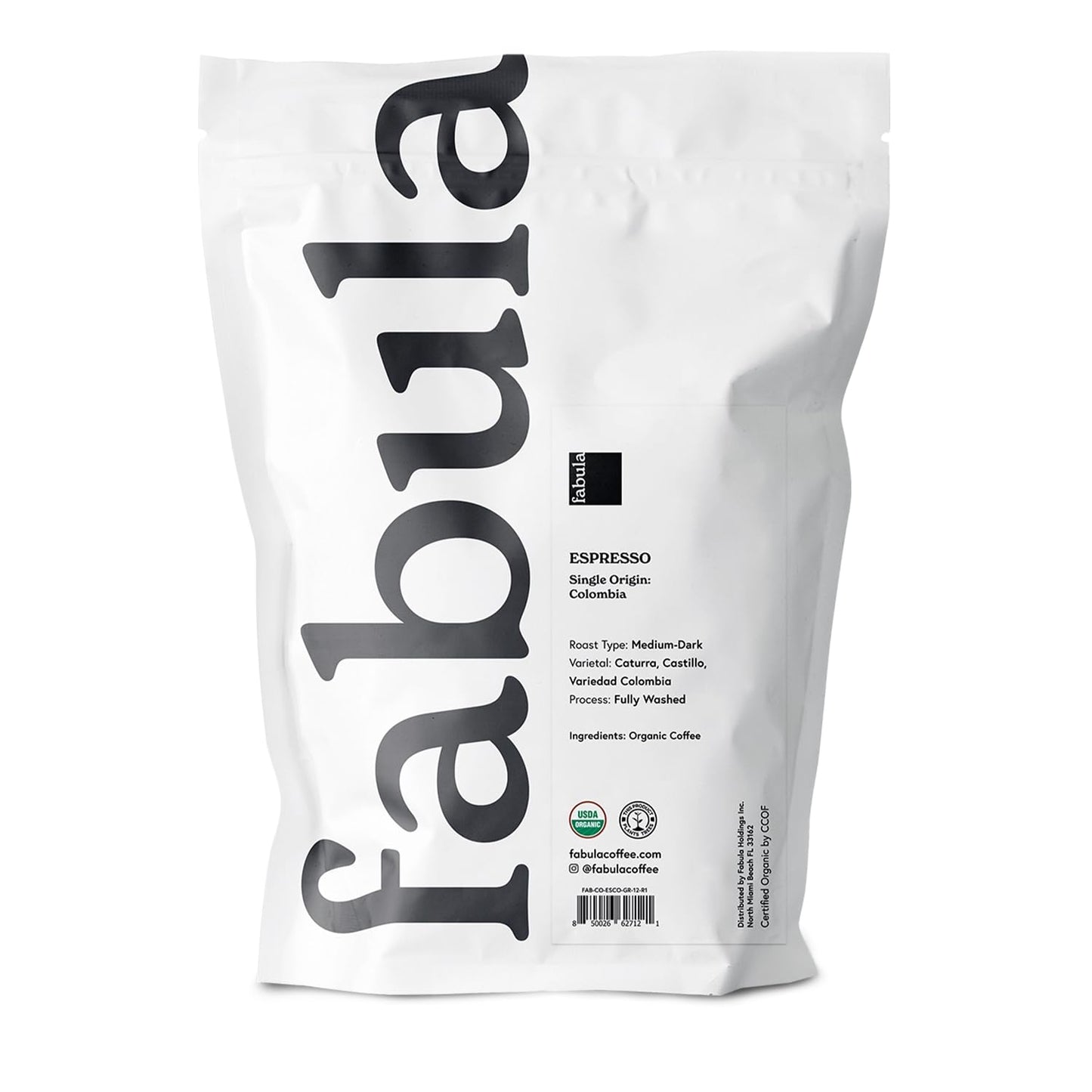 Fabula USDA Organic Espresso Coffee  Freshly Ground Espresso Low Acid Coffee  Non-GMO  No Molds  Mycotoxins Pesticides Free  Single Origin Coffee 12 oz