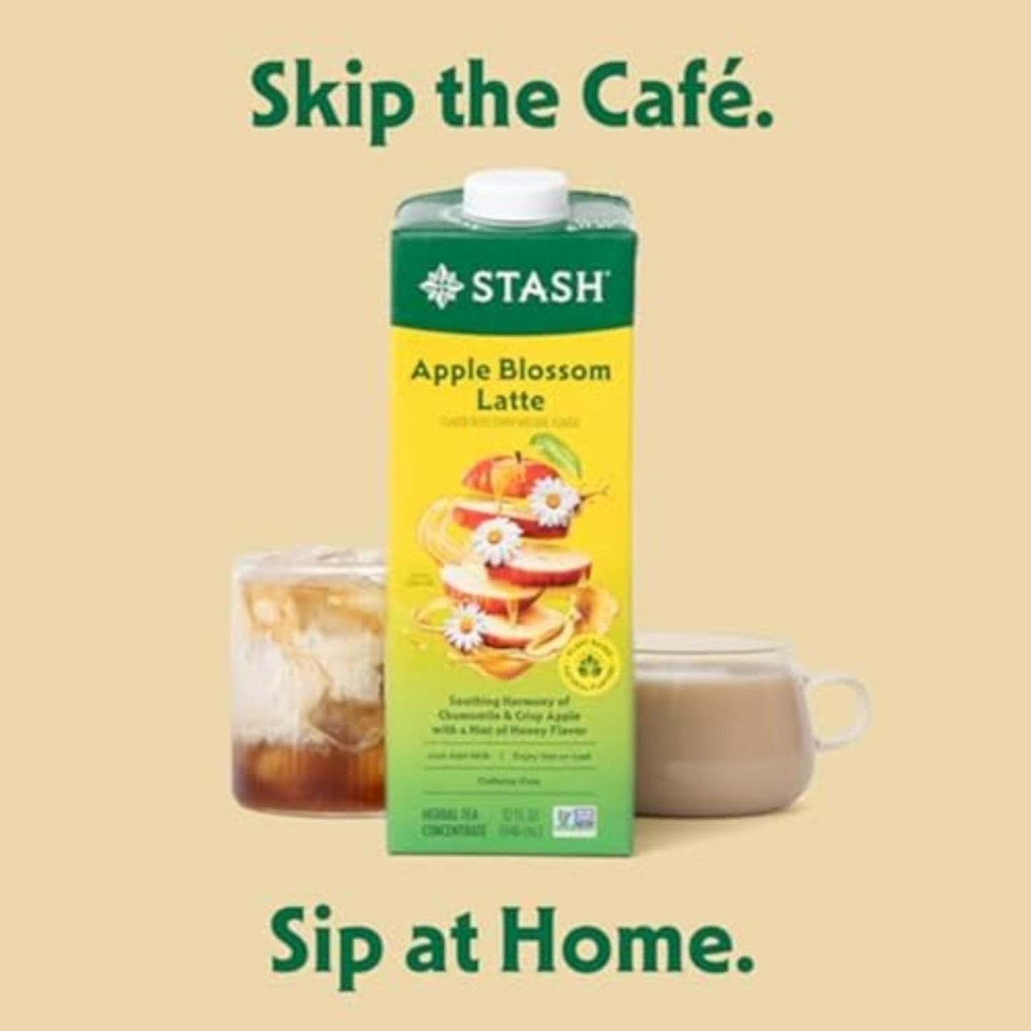 Stash Apple Blossom Latte - Dairy Free Chamomile Tea Concentrate - 32 fl oz - Caffeine-Free - 5 Servings