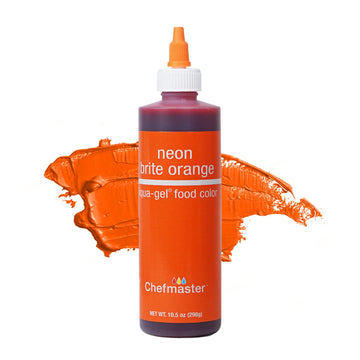 Chefmaster Neon Orange Liqua-Gel Food Coloring | Professional-Grade Dye | 10.5 oz | Fade-Resistant | Ideal for Icing & Frosting
