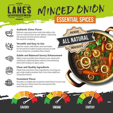 Lane'S Minced Onion Flakes, All-Natural Dried Onion Flakes For Cooking Goes Well With Meats, Vegetables, Salads, And Stir-Fries,