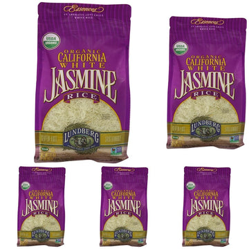 Lundberg Family Farms Organic Jasmine Rice, California White, 32 Ounce (Pack of 5)