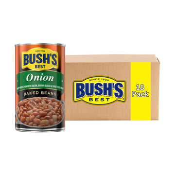 Bushs Best Baked Beans, Onion, 28 Oz (Pack of 18)