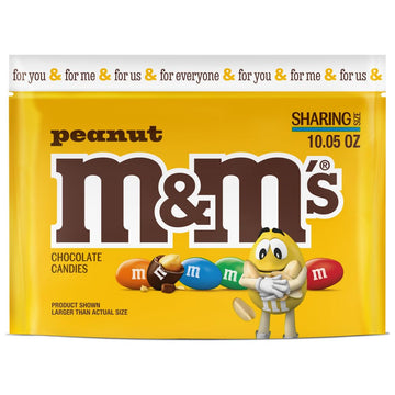 M&M'S Peanut Milk Chocolate, Sharing Size, 10.05 oz Resealable Bag