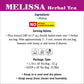 Melissa Tea From Tisan - 2 Boxes Total 40 Tea Bags