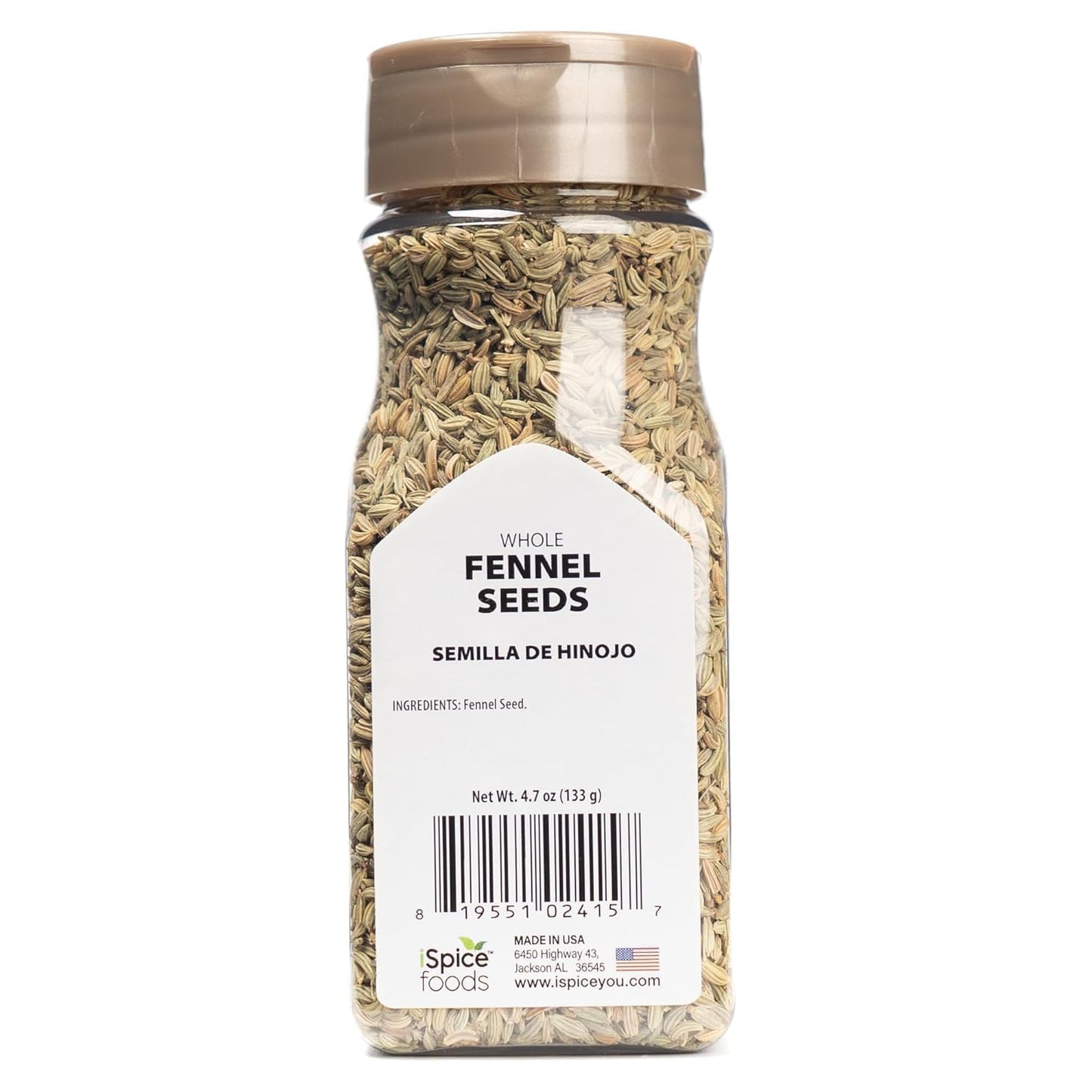 Ispice | Fennel Seed | Bulk Size | Gourmet Spice | Kosher (4.7 Oz, Whole Fennel Seed)