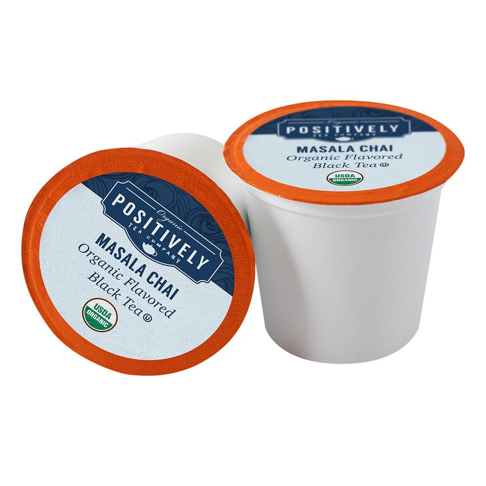 Organic Positively Tea Company Masala Chai Black Tea K-Cup Compatible 24 Pods