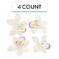 Global Sugar Art Pearly Orchid Sugar Cake Flowers, Large White With Purple, 4 Count By Chef Alan Tetreault