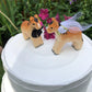 Selsela Horse Pony Cake Topper, Carved Wood, Brown, Bride & Groom, Kentucky Barn Wedding