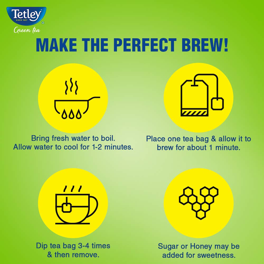 Tetley Green Tea Immune With Added Vitamin C, Lemon And Honey, 100 Tea Bags