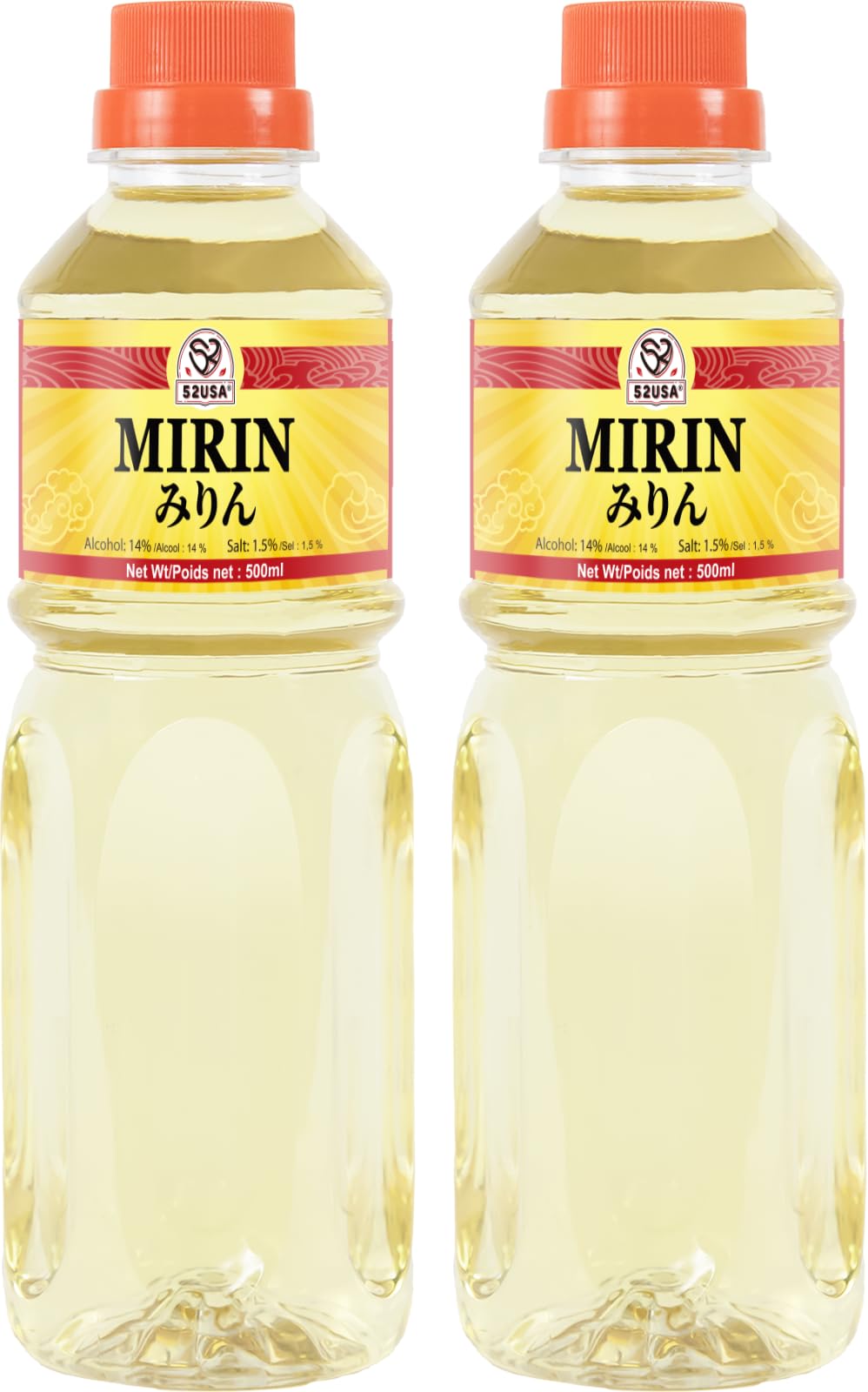 52USA Mirin Cooking Wine 16.9 FL OZ X2  Red Rice Cooking Wine & Seasoning Homemade Sauces  Marinades  Glazes  Salad Dressings  Sushi Rice  Ramen Noodles