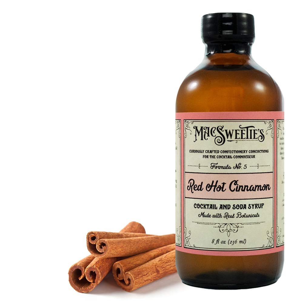 MacSweeties Cocktail Syrups - Red Hot Cinnamon Flavor - 8 Fl Oz Bottle