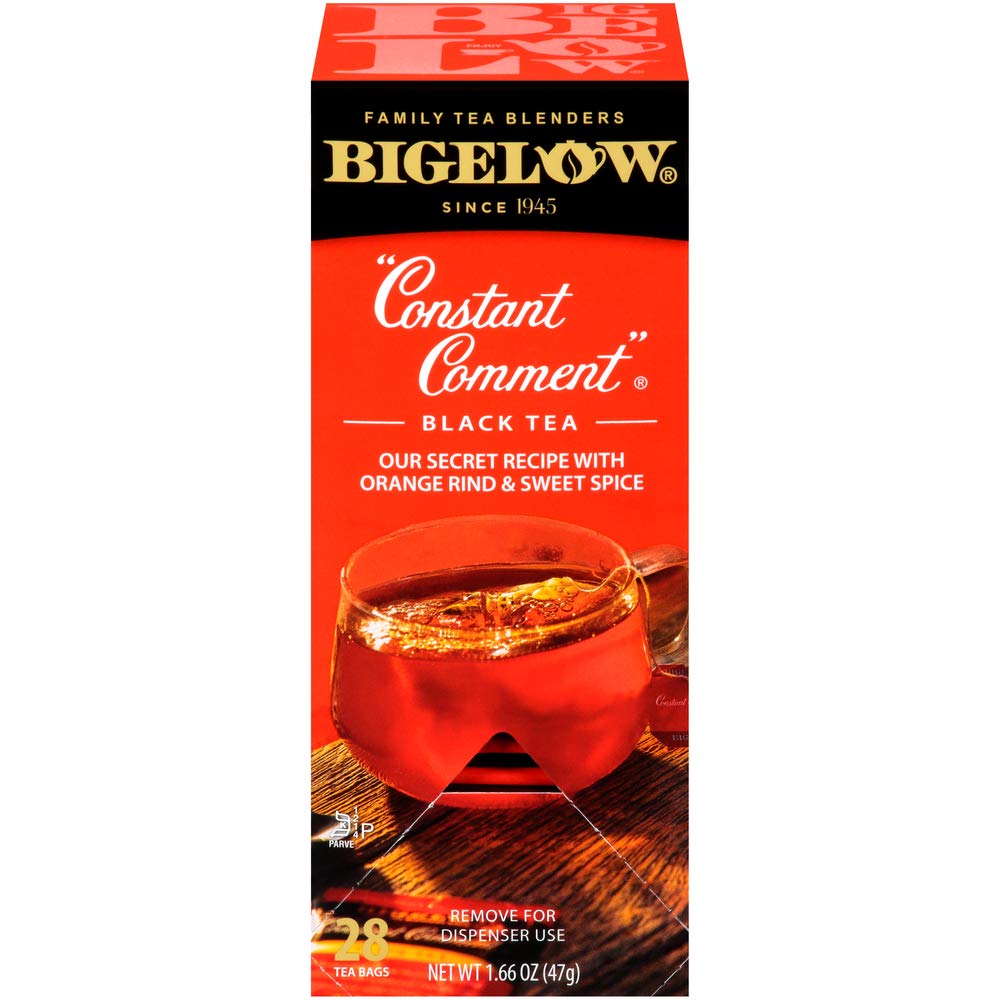 Bigelow Tea Constant Comment Spiced Black Tea, 28-Count Box, Full Caffeine, Foil-Wrapped Bags
