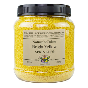 India Tree Nature's Colors Bright Yellow Sprinkles - 2.9 lb Bulk | Natural, Vegan, Non-GMO, Top 9 Allergen-Free