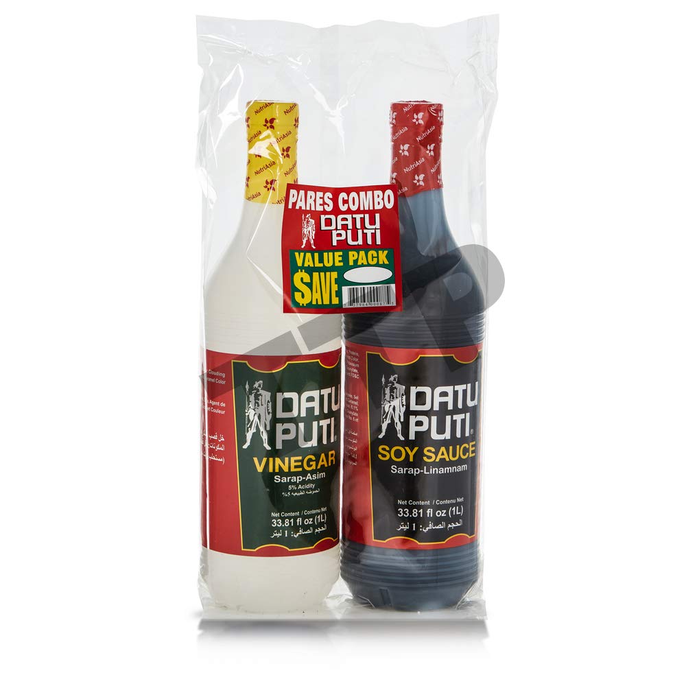 Datu Puti Vinegar And Soy Sauce Value Pack - 1 Liter Bottle Of Each