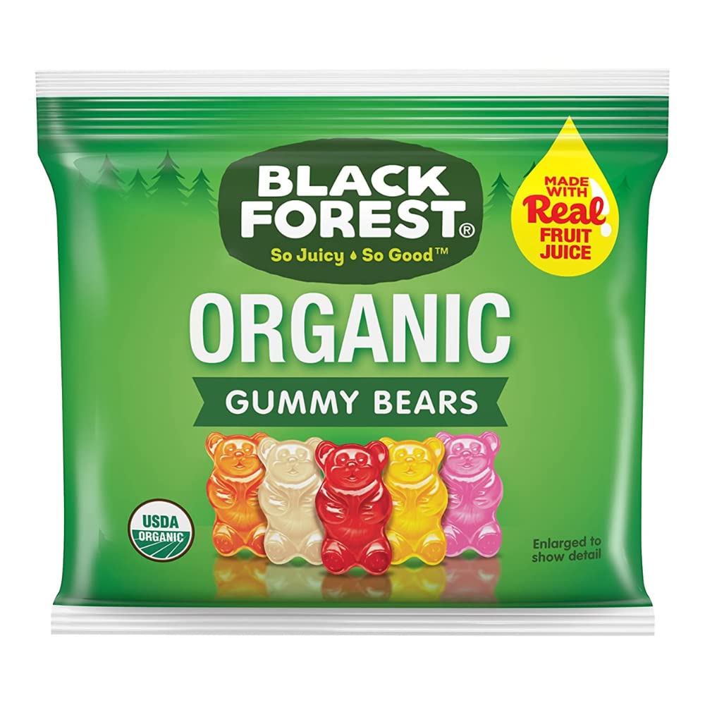 Black Forest Organic Gummy Bears, 65 Pk, 52 Oz, Black, Model 03505