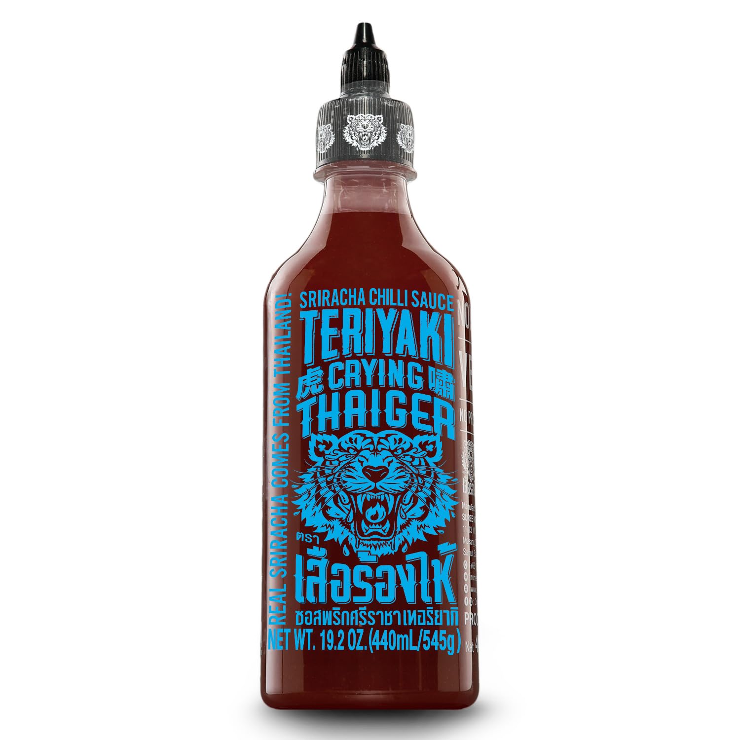 Crying Thaiger Sriracha Teriyaki Chili Sauce in Squeeze Bottle 19.2 Ounce, Vegan, Gluten Free, Non-GMO, from Thailand (Pack of 1