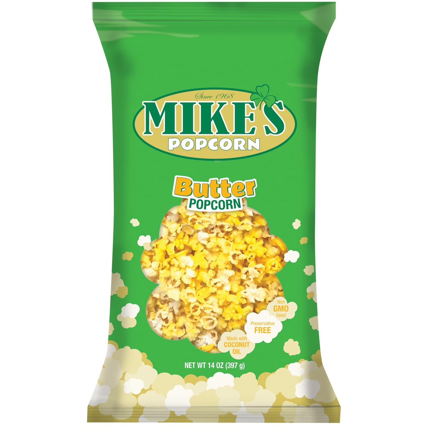 Mike'S Popcorn - Butter Extravaganza, Gourmet Buttered Popcorn Cooked, Large 14 Oz Bag (Butter, 14 Oz.)