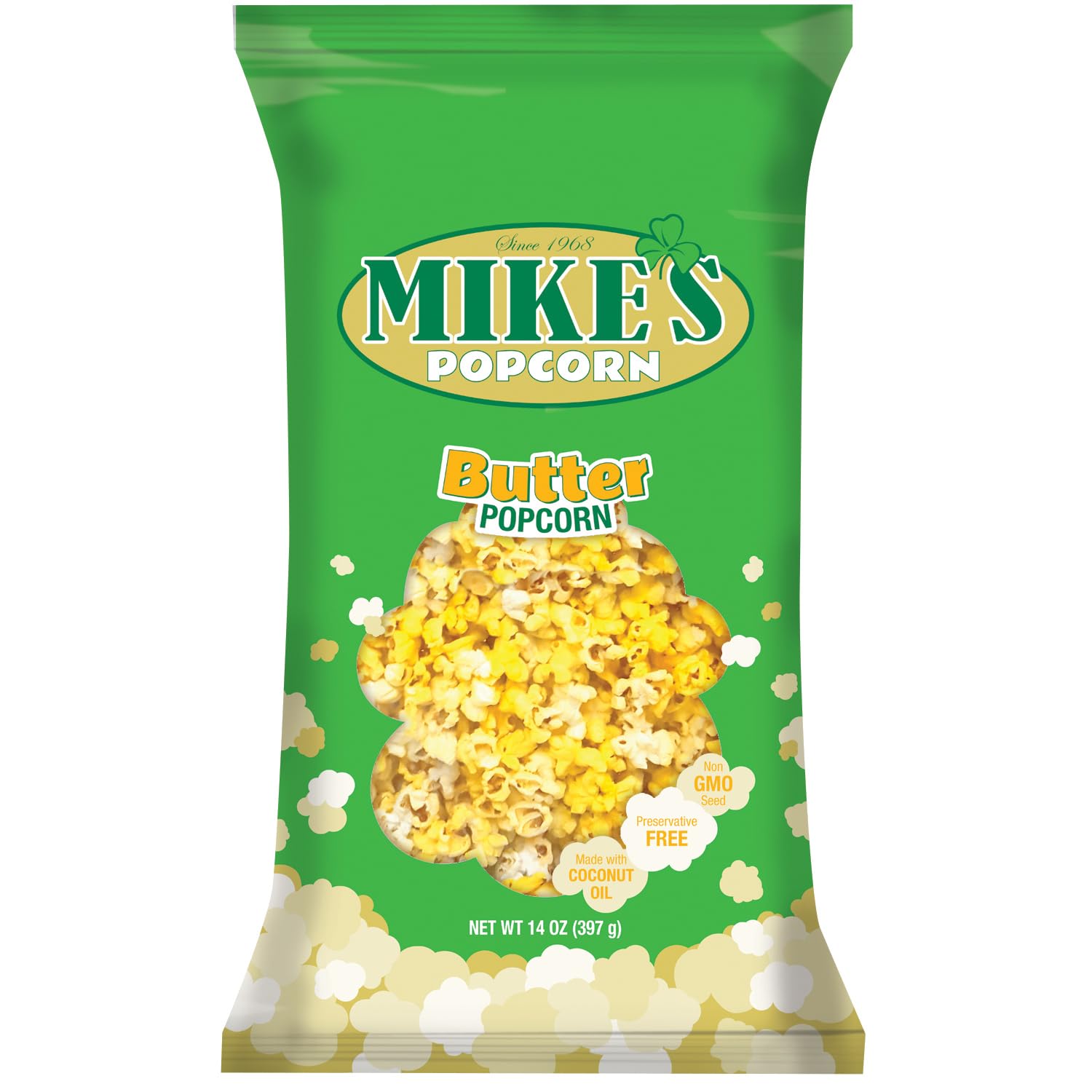 Mike'S Popcorn - Butter Extravaganza, Gourmet Buttered Popcorn Cooked, Large 14 Oz Bag (Butter, 14 Oz.)