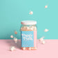 PAPAS PUFFS Cotton Candy Flavored Sugar Candy - Fat-Free, Gluten-Free, 1.68 lb, White, Individually Wrapped in Resealable Tub