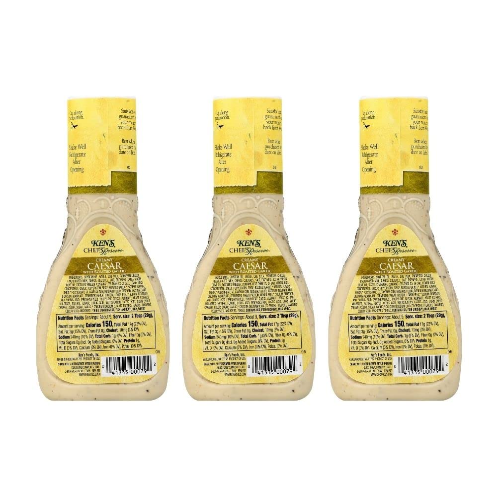 Ken'S Steak House Chef'S Reserve Creamy Caesar With Roasted Garlic Dressing (9 Fl Oz (Pack Of 3))