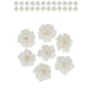 Global Sugar Art Blossom Sugar Wedding Cake Flowers With Pearl Stamens, White Unwired, 24 Count By Chef Alan Tetreault