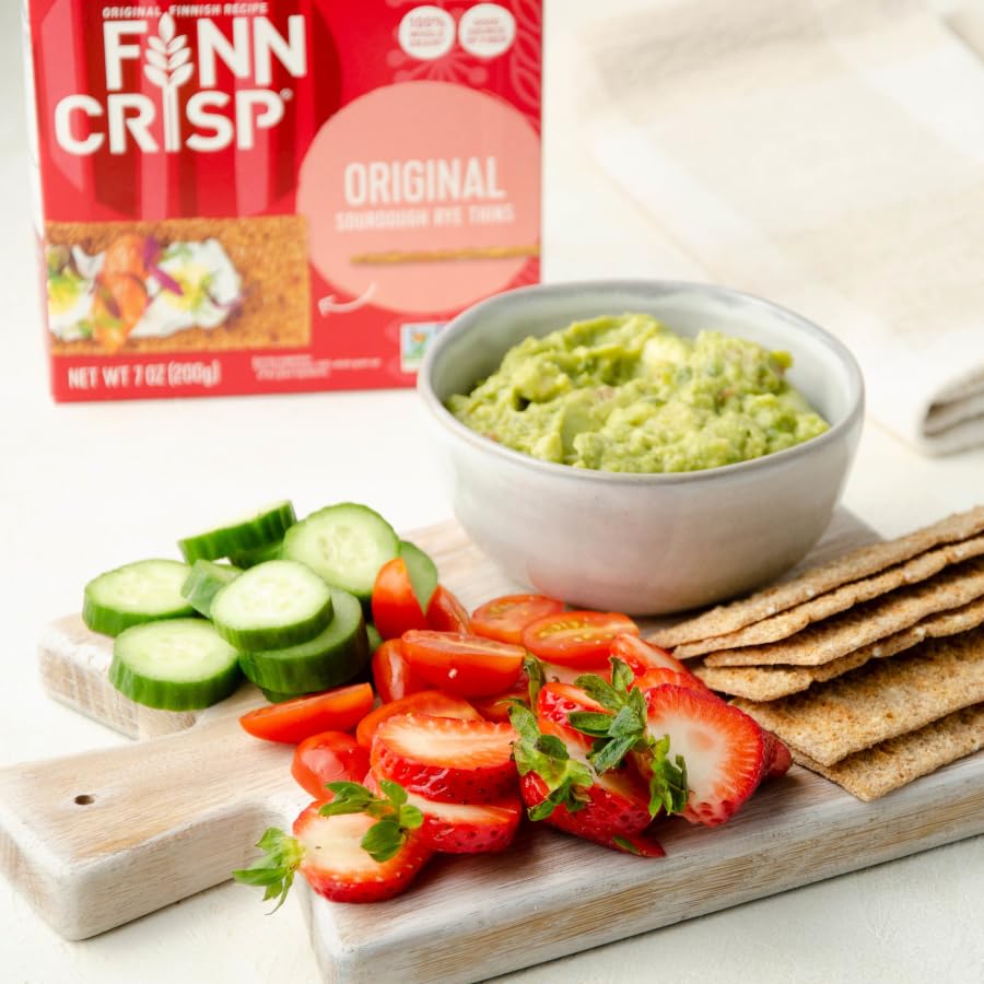 Finn Crisp Sourdough Rye Thins, Original Crispbread, 7 Ounce Boxes (Pack Of 9)