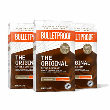 Bulletproof Original Medium Roast Whole Bean Coffee, 12 Ounces (Pack Of 3), 100% Arabica Coffee Sourced From Central And South America