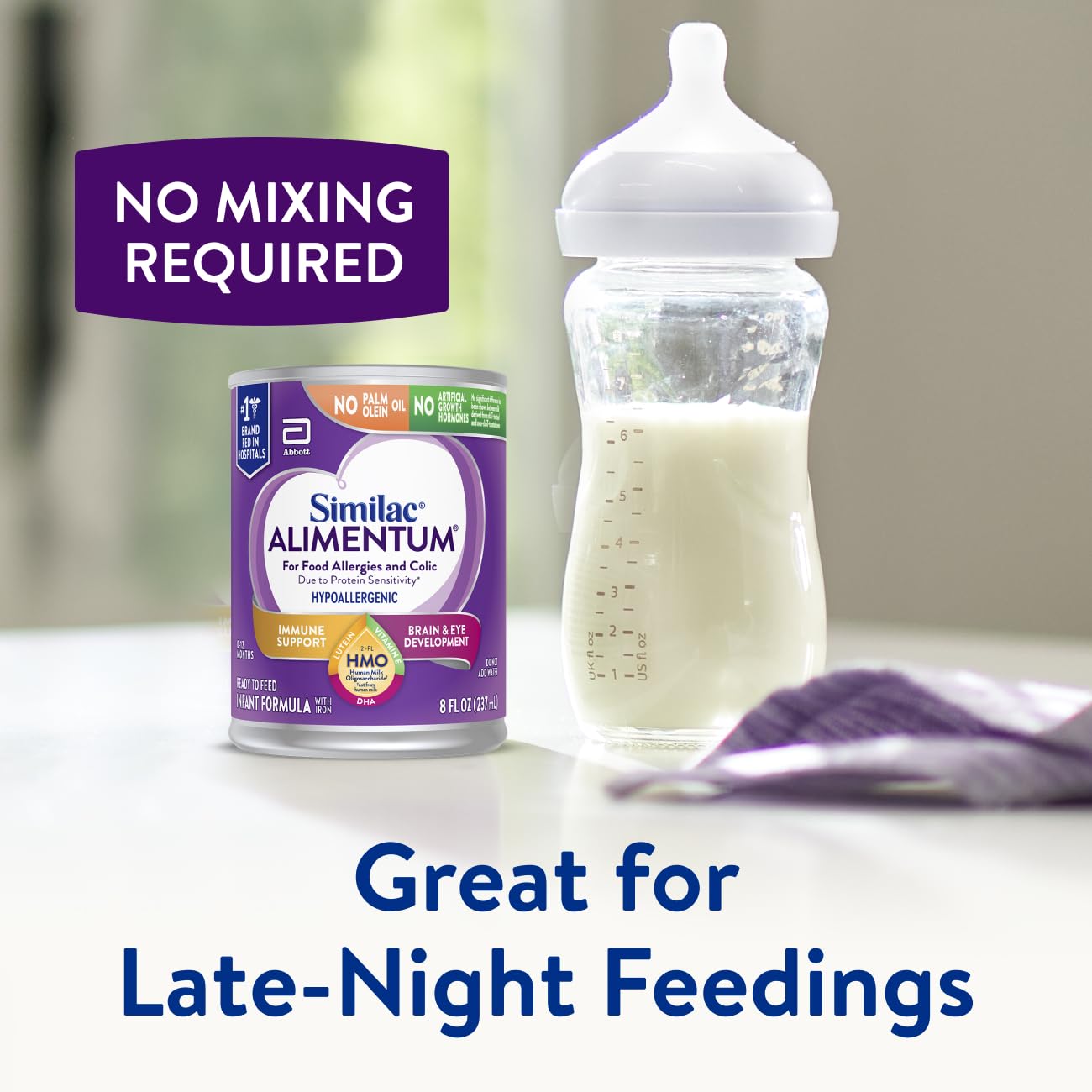 Similac Alimentum with 2-FL HMO Hypoallergenic Infant Formula, for Food Allergies and Colic Due to Protein Sensitivity, Ready-t