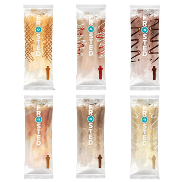 Generic Coffee Flavor Cartridges, 6 Pack Frosted Iced Coffee, Plastic, Model CIR-CAI-6CF