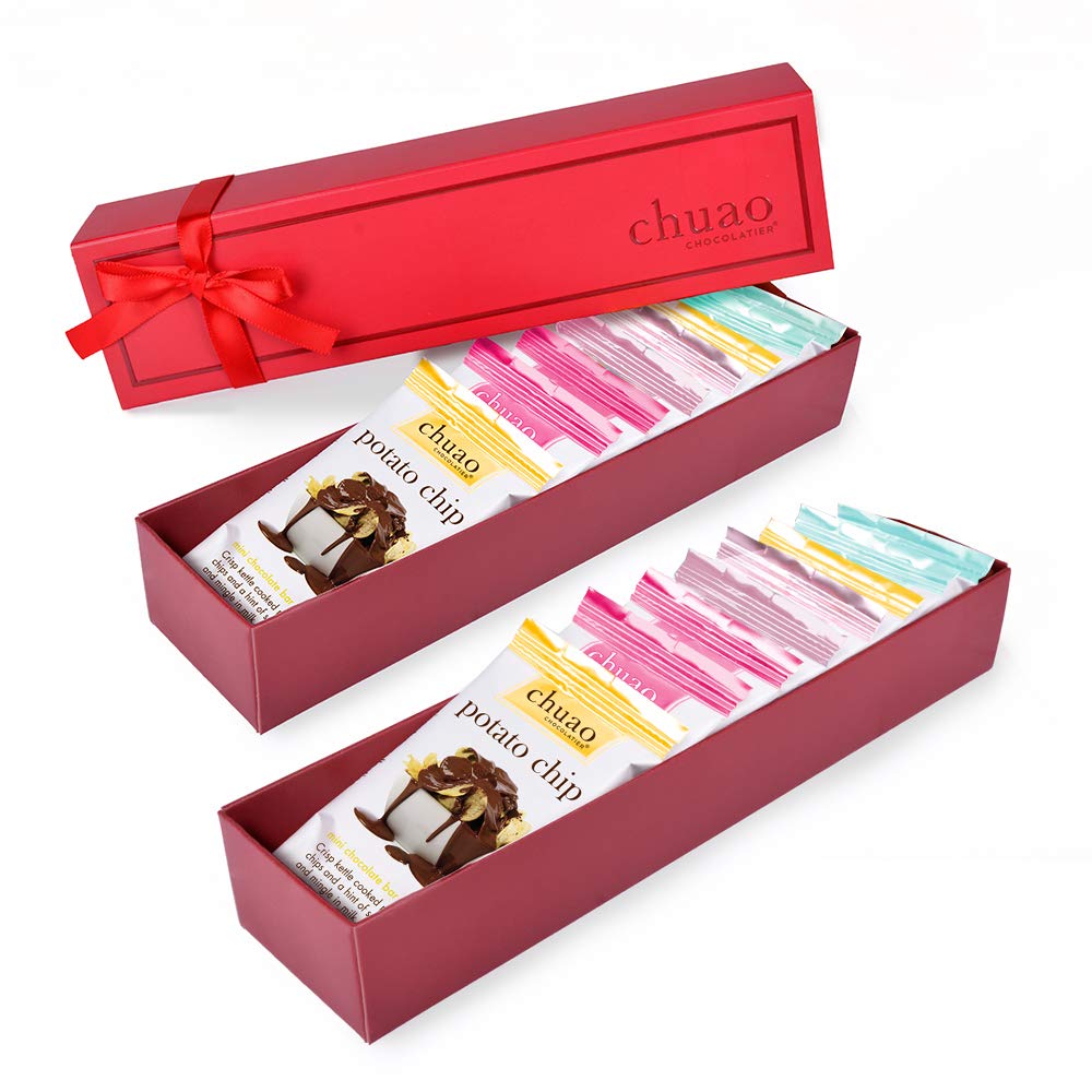 Chuao Chocolatier Milk Chocolate Mini Gift Box | Gourmet Chocolate Assorted Bars European No Preservatives | For Gift Baskets, Christmas, Valentines Day, Birthday, Thank You, Care Package | 16 Pieces